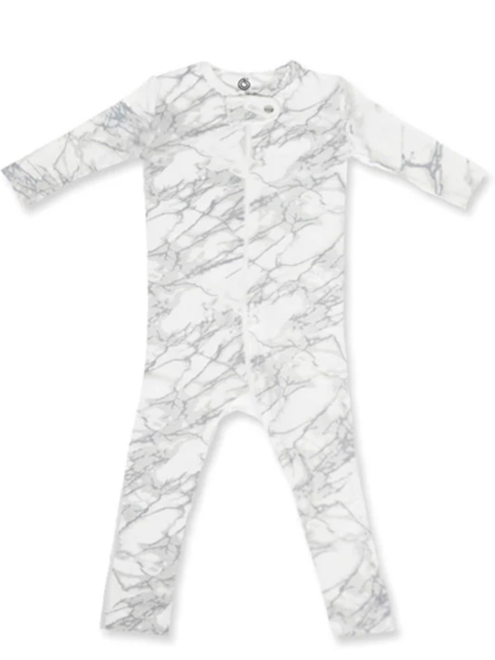 Baby Breez Marble Luxie Bamboo Convertible Sleeper Romper Pjs White Gray 6-12M